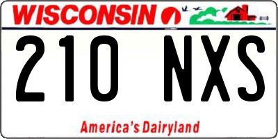 WI license plate 210NXS
