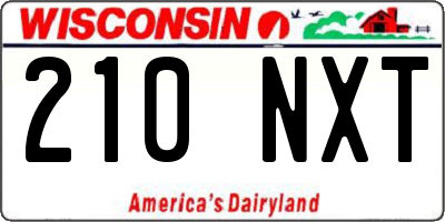 WI license plate 210NXT