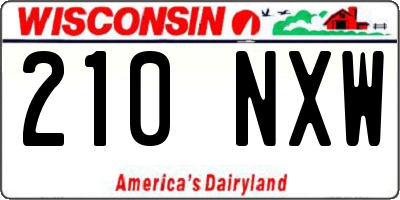 WI license plate 210NXW