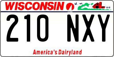 WI license plate 210NXY