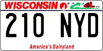 WI license plate 210NYD