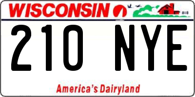 WI license plate 210NYE