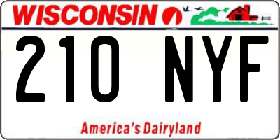 WI license plate 210NYF
