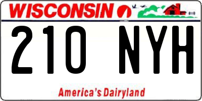 WI license plate 210NYH