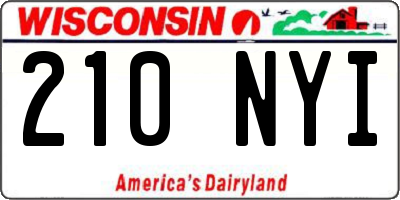 WI license plate 210NYI