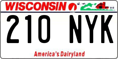 WI license plate 210NYK
