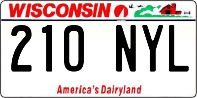 WI license plate 210NYL