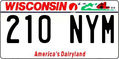 WI license plate 210NYM
