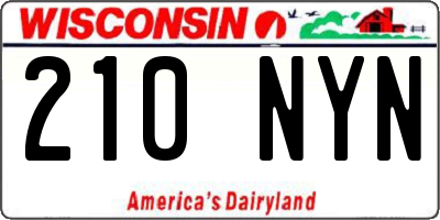 WI license plate 210NYN
