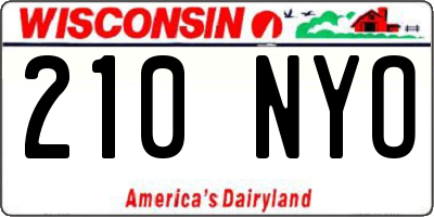 WI license plate 210NYO