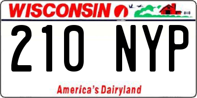 WI license plate 210NYP