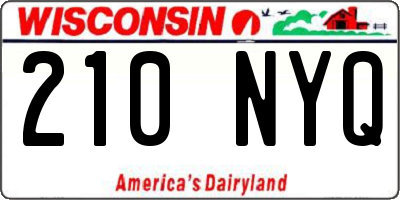 WI license plate 210NYQ