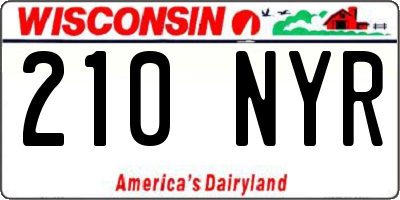 WI license plate 210NYR