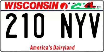 WI license plate 210NYV