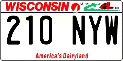 WI license plate 210NYW