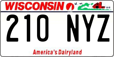 WI license plate 210NYZ