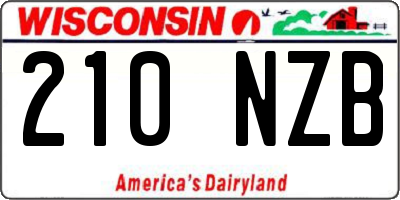 WI license plate 210NZB