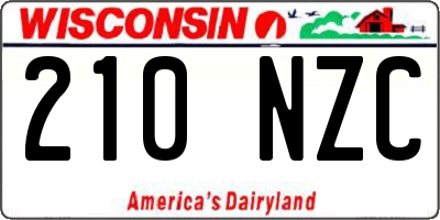 WI license plate 210NZC