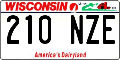 WI license plate 210NZE