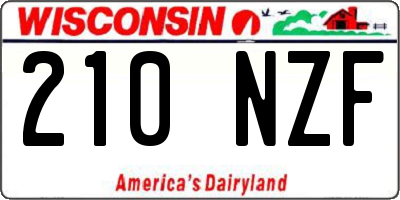 WI license plate 210NZF