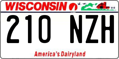 WI license plate 210NZH