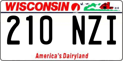 WI license plate 210NZI