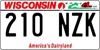 WI license plate 210NZK