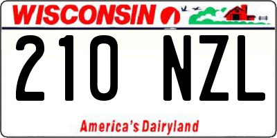 WI license plate 210NZL