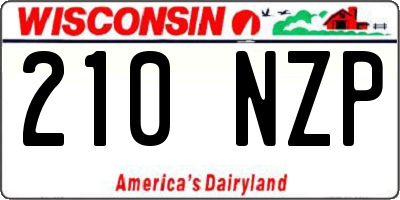 WI license plate 210NZP