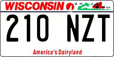 WI license plate 210NZT