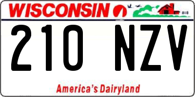 WI license plate 210NZV