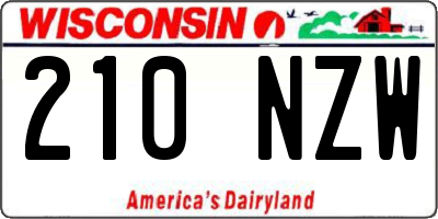 WI license plate 210NZW