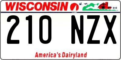 WI license plate 210NZX