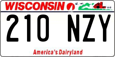 WI license plate 210NZY