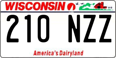 WI license plate 210NZZ