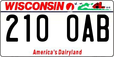 WI license plate 210OAB
