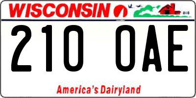 WI license plate 210OAE