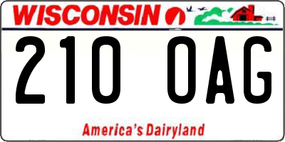 WI license plate 210OAG