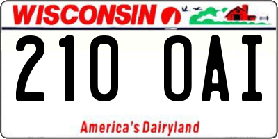 WI license plate 210OAI