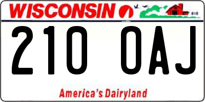 WI license plate 210OAJ