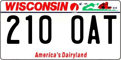 WI license plate 210OAT