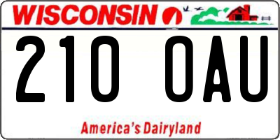 WI license plate 210OAU