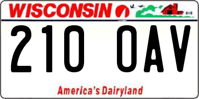 WI license plate 210OAV