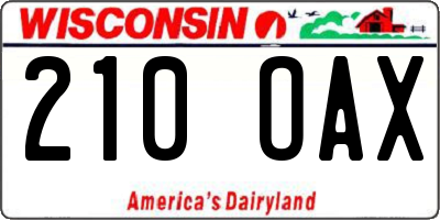 WI license plate 210OAX