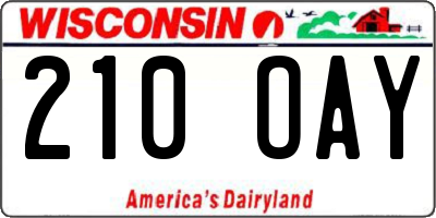 WI license plate 210OAY
