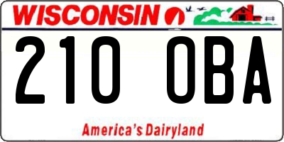 WI license plate 210OBA
