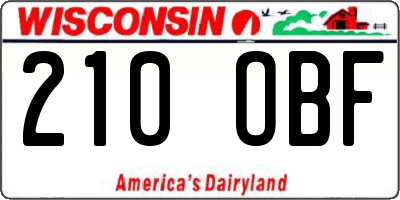 WI license plate 210OBF