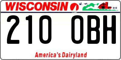 WI license plate 210OBH
