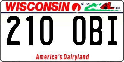 WI license plate 210OBI