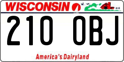 WI license plate 210OBJ